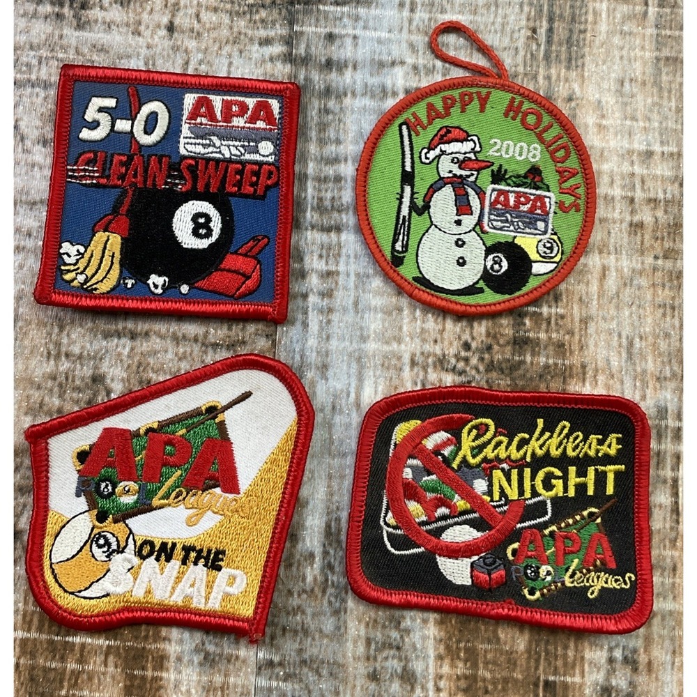 APA American Poolplayers Association Patches Lot 4 Eight Ball Billiards Pool